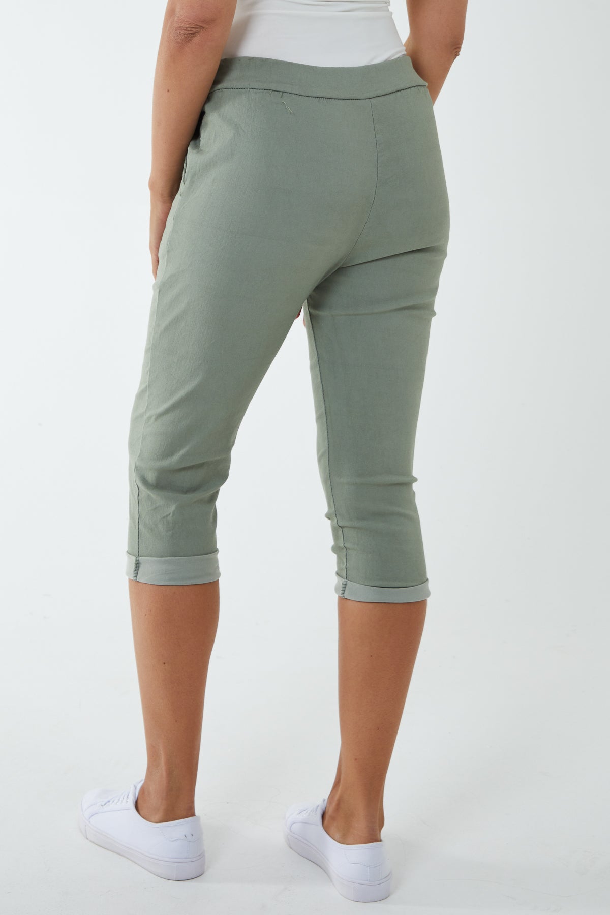 Glitter Drawstring Pocket Capri Trousers