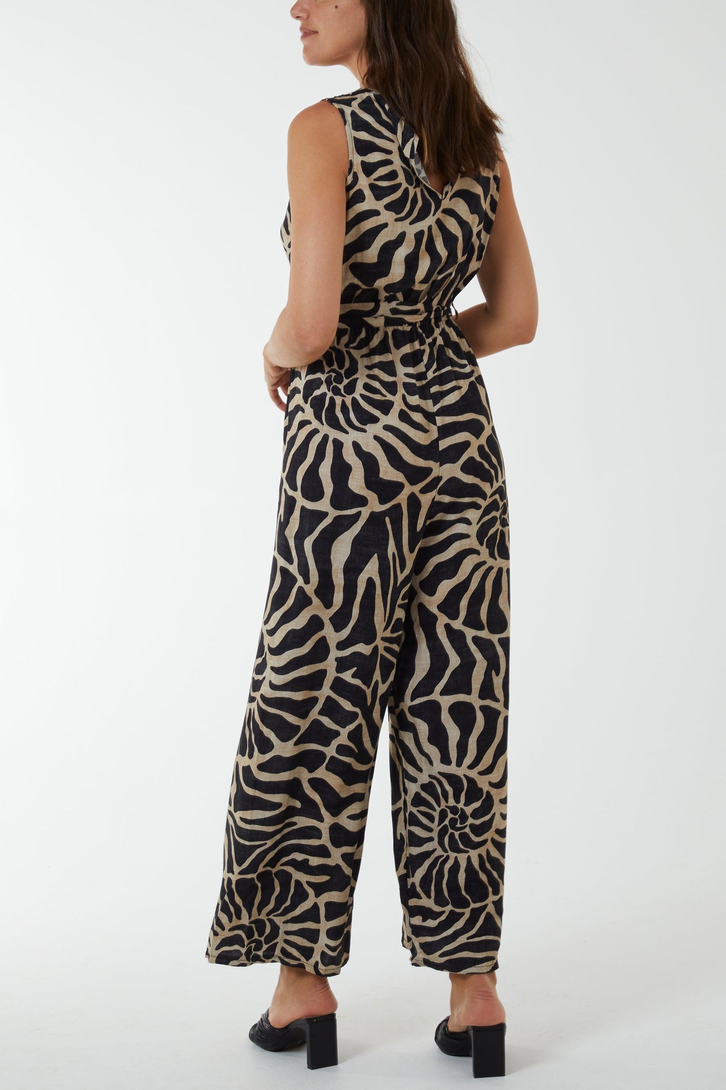Swirl Print Sleeveless Jumpsuit