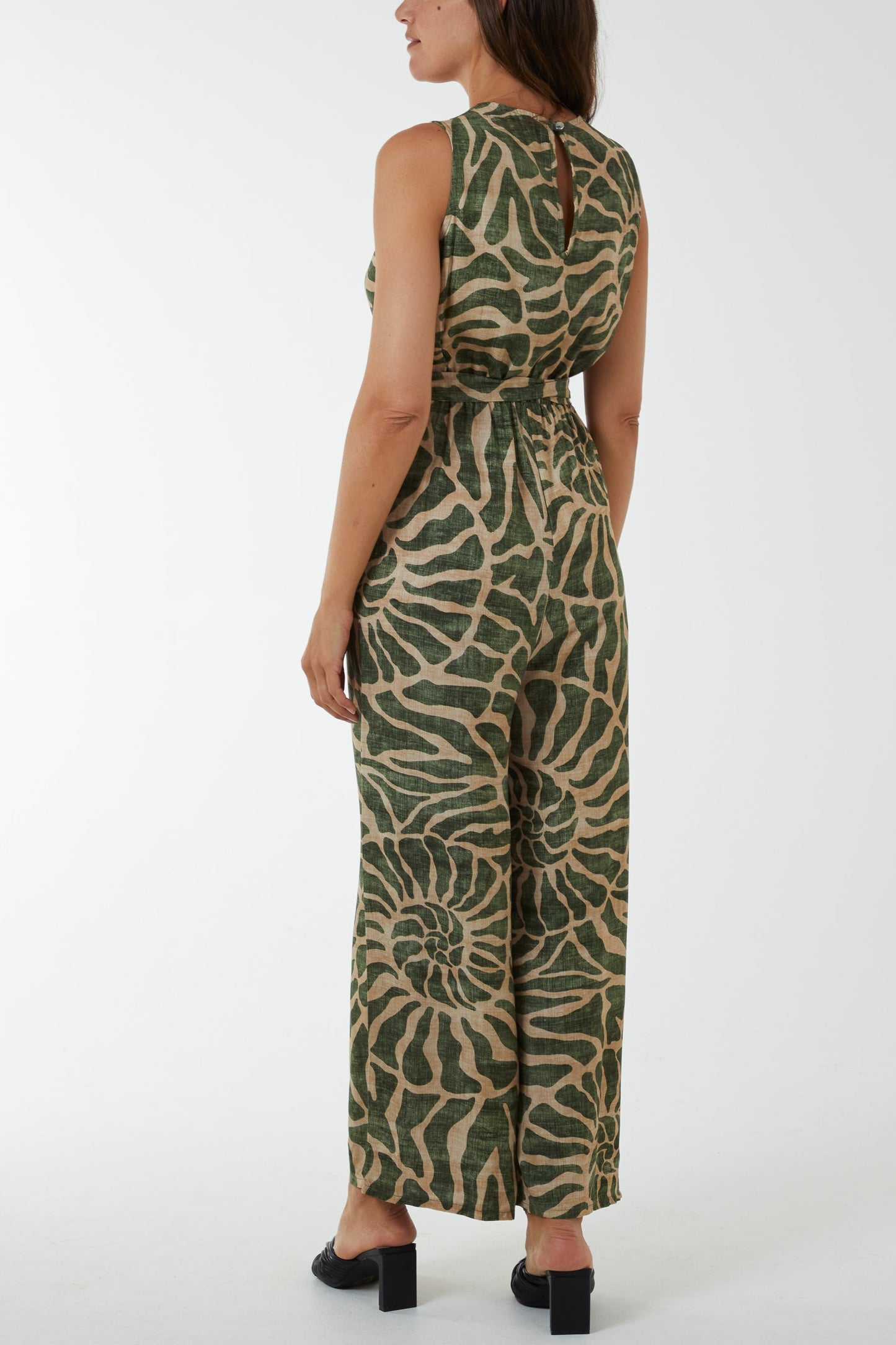 Swirl Print Sleeveless Jumpsuit