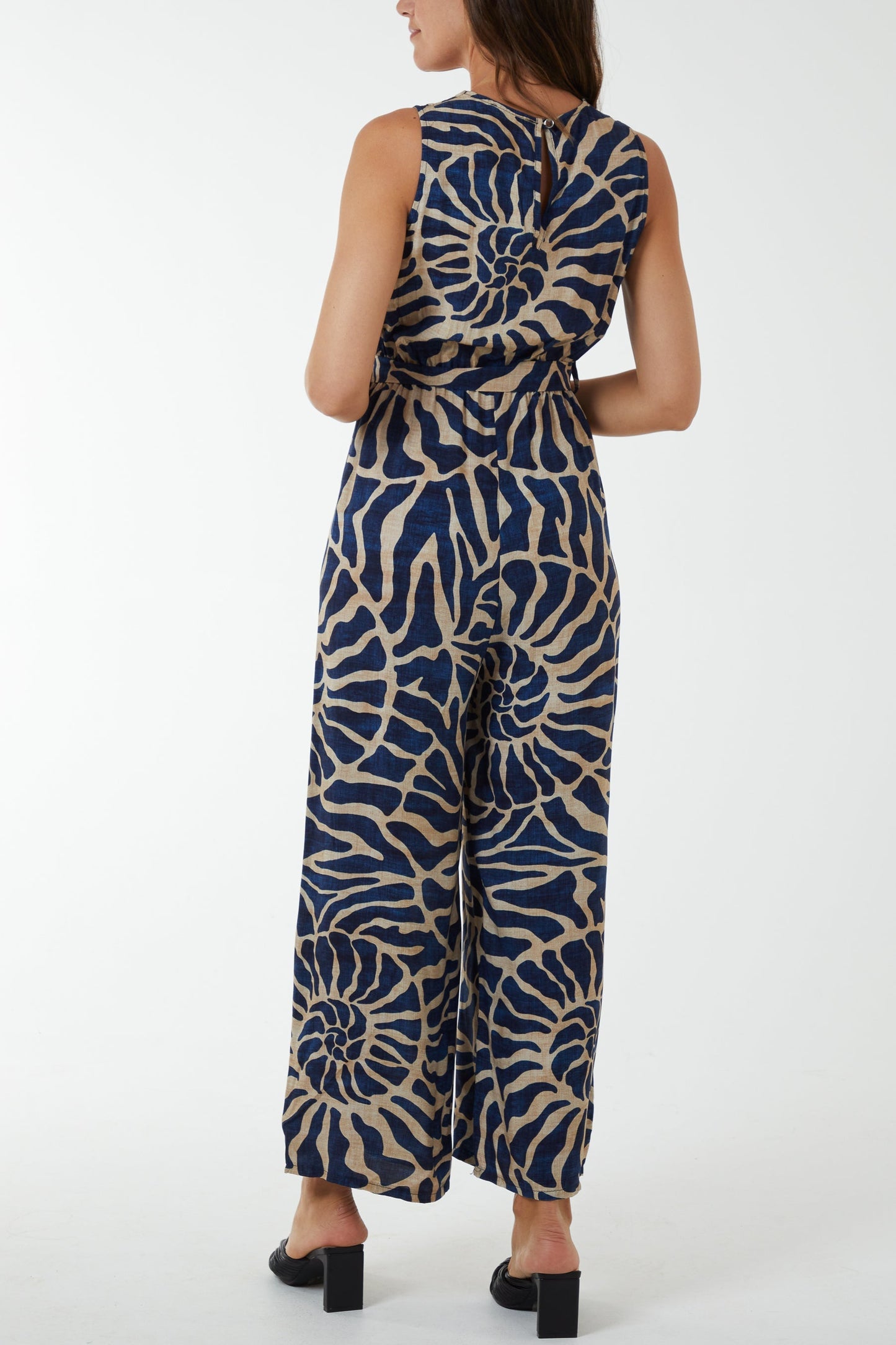 Swirl Print Sleeveless Jumpsuit