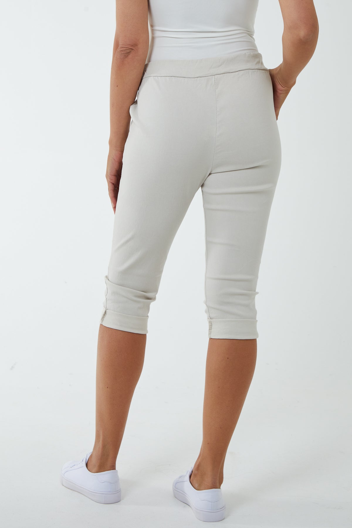 Glitter Drawstring Pocket Capri Trousers