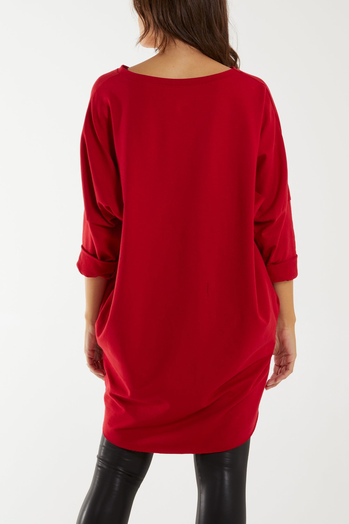 Sequin Glasses Pockets Sweatshirt Dress